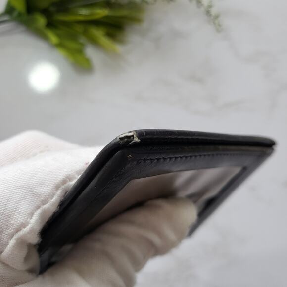 VINTAGE GUCCI BLACK LEATHER ID CARD HOLDER BIFOLD WALLET - Picture 15 of 16